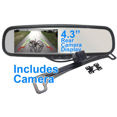 Rearview Mirror Backup Monitor Display w/Camera Kit