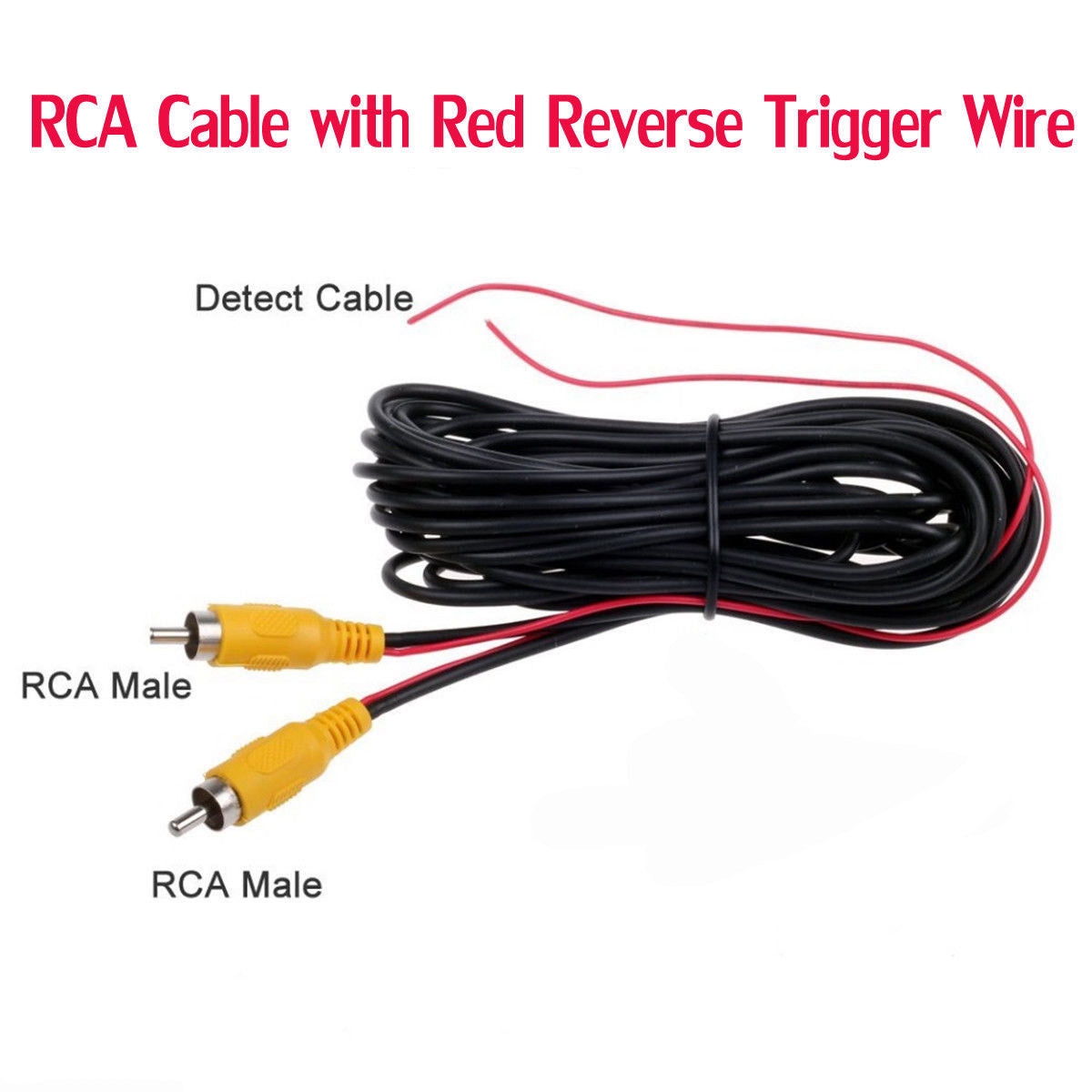 RCA Audio / Video Extension Cable, RCA Male to RCA Female, 16 foot - Backup Camera 
