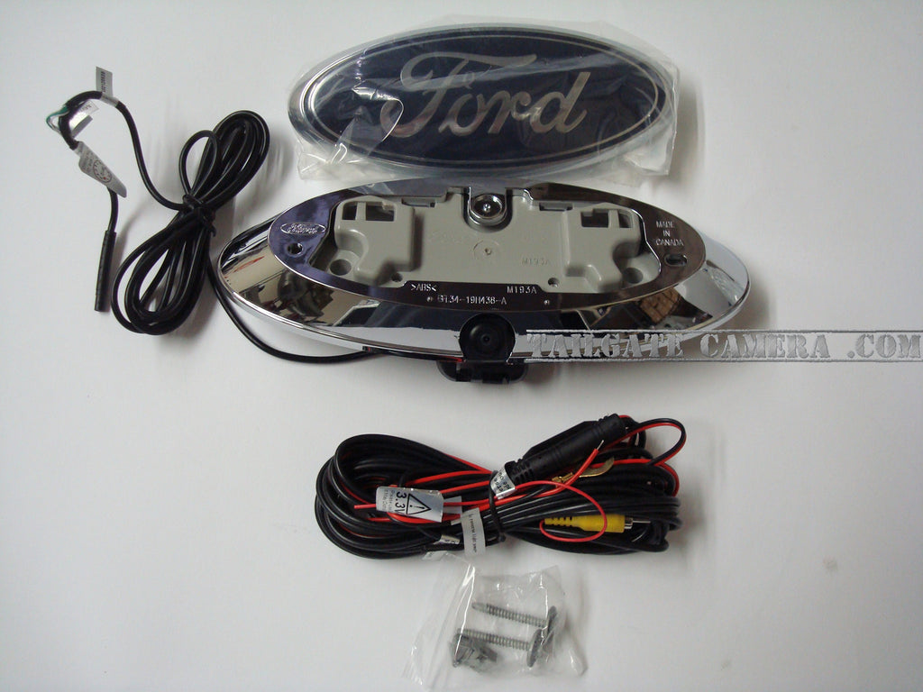 Ford F-Series truck  F150, F250, F350 backup camera with Night Vision Technology - OEM Ford Bezel, replaces factory tailgate emblem